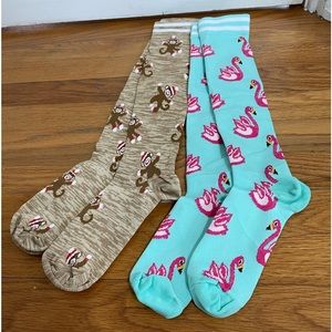 NWOTs - 2 pair animal-themed compression socks